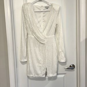 White sequined dress size Large